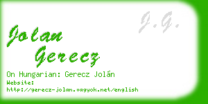 jolan gerecz business card